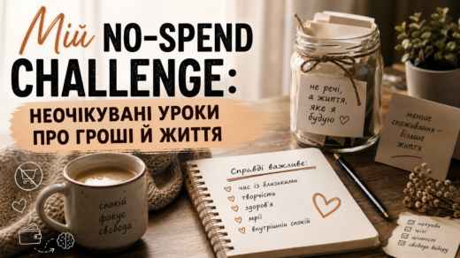 No-spend challenge, який почався як спосіб менше витрачати гроші, а закінчився переосмисленням того, чому ми взагалі купуємо.